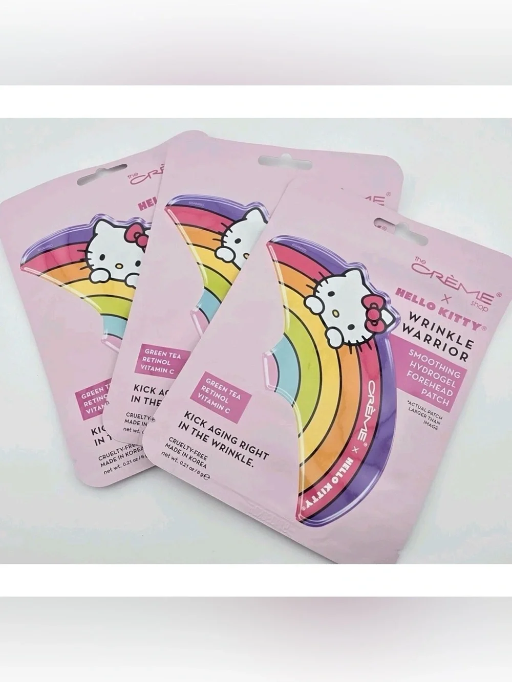 3 x The Creme Shop Hello Kitty Wrinkle Warrior Hydrogel Forehead Patch